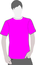 Koyu pembe baskılı tişört