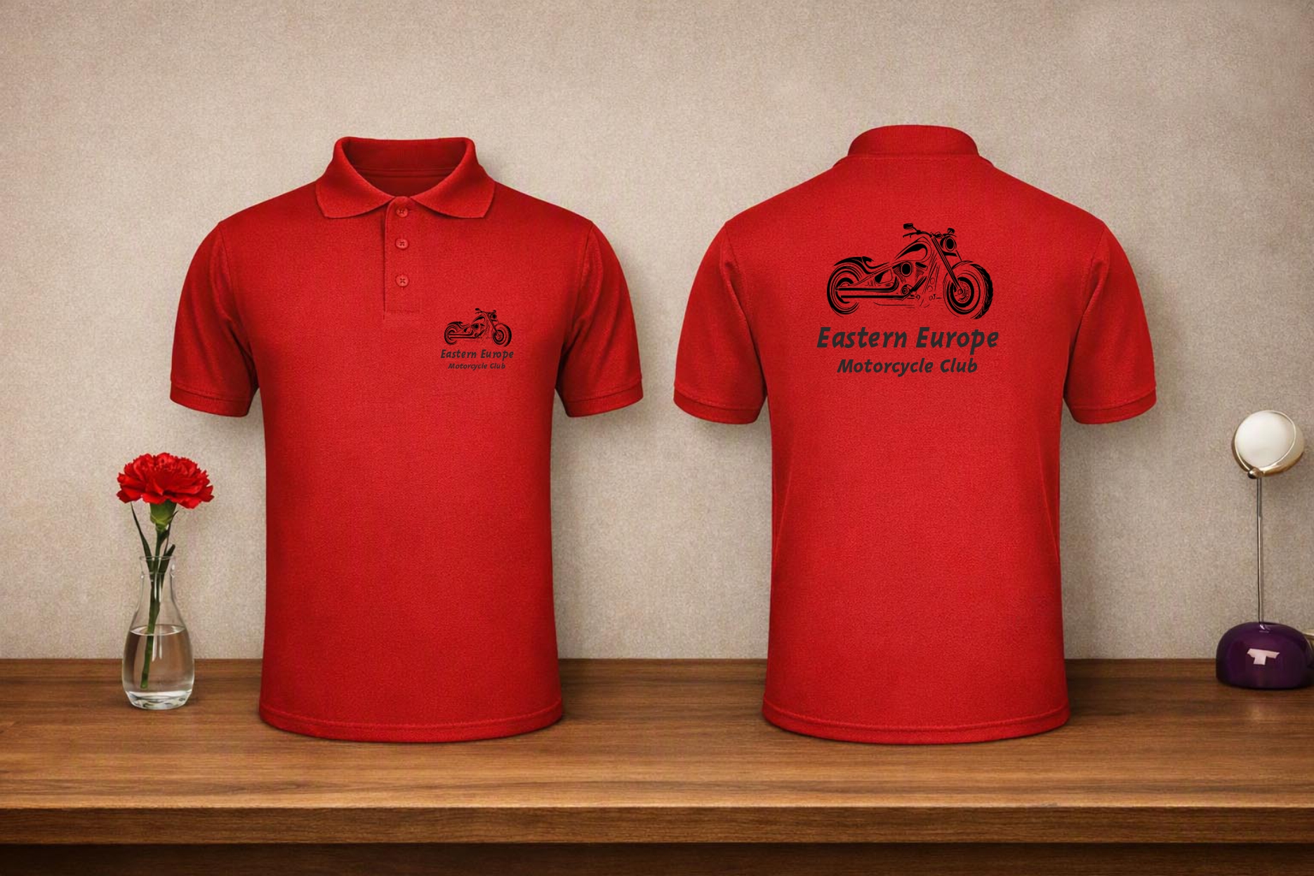 Ulus Tshirt – Logo Baskılı Kırmızı Polo Yaka Tişört